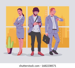 Business man and women illustration