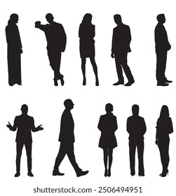 business man and business women silhouette businesspeople full isolated