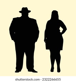 business man and women in a smart suit silhouette isolated