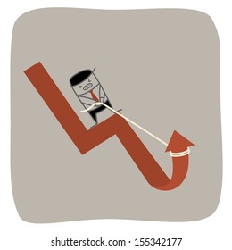 Business man work hard to recovery financial crisis