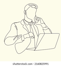 Business Man Work Line Art Minimalist Stock Vector (royalty Free 