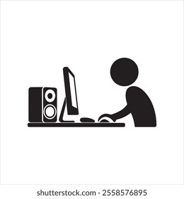 A business man work silhouette vector illustration