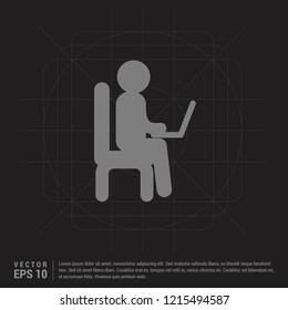 Business man working - Black Creative Background - Free vector icon