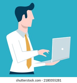 Business man working. Business man character.vector design.