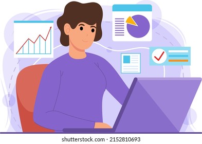 Business Man Working Hard , Stock Financial Trade Market Diagram.