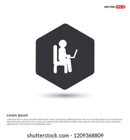 Business man working Hexa White Background icon template - Free vector icon