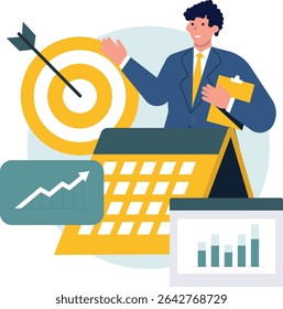 Business man working on Business Activities