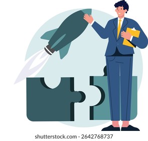Business man working on Business Activities