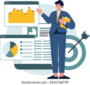 Business man working on Business Activities