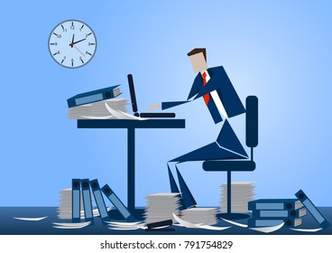 Business Man Working Outside Work Stock Vector (Royalty Free) 791754829 ...