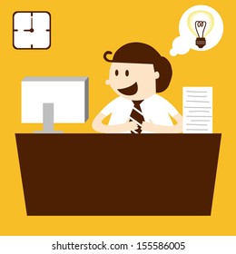 Business man working in table in working hour, EPS10 vector format