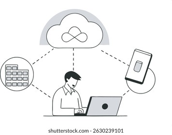 business man working and technology smart working