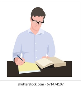 business man writing