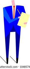 Business man writing on a sheet of paper