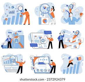Business manage. Vector illustration. The concept business management involves organizing resources and activities Enterprises require strong leadership to navigate through challenges Effective