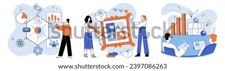 Business manage. Vector illustration. The concept business management encompasses planning and decision-making Enterprises seek leaders who can inspire and motivate their teams Leading with integrity