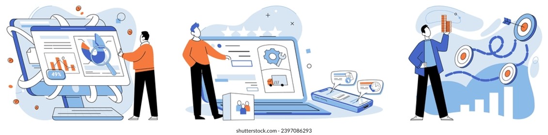 Business manage. Vector illustration. Employment opportunities in commerce span wide range industries Contracts outline rights and obligations business partners Corporations rely on effective