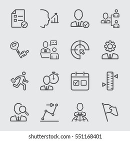 Business Management And Assignment Line Icon