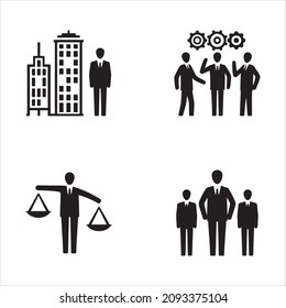 Business and Management Black Icon Set 1