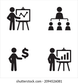 Business Management Black Icon Set 
