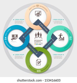 Business management circle origami style options banner. Vector illustration. can be used for workflow layout, diagram, number options, step up options, web design, infographics.
