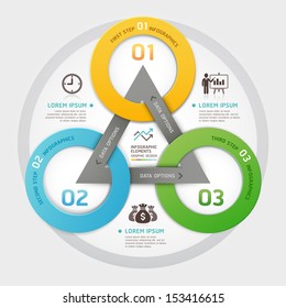 Business management circle origami style options banner. Vector illustration. can be used for workflow layout, diagram, number options, step up options, web design, infographics.