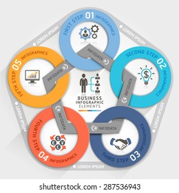 Business Management Circle Origami Style Options Banner. Vector Illustration. Can Be Used For Work Flow Layout, Diagram, Number Options, Step Up Options, Web Design, Infographics.