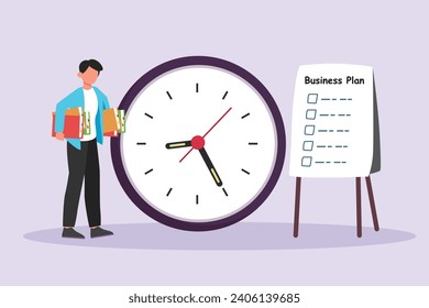Business management concept. Colored flat vector illustration isolated.
