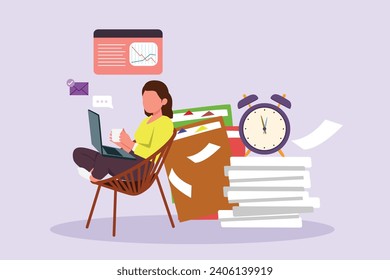 Business management concept. Colored flat vector illustration isolated.