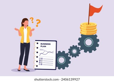 Business management concept. Colored flat vector illustration isolated.