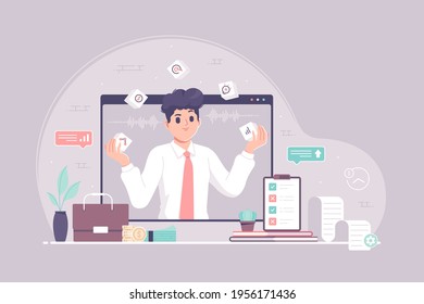 business management concept flat design illustration