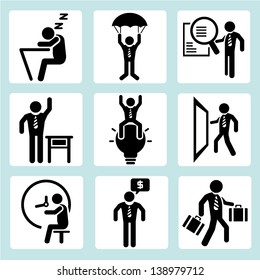 business management concept and human resource concept icons, people set