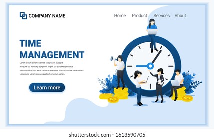 Business management concept, Money saving, Time is money, Save time with Characters. Time management planning. Can use for banner, infographics, landing page, web template. Flat vector illustration