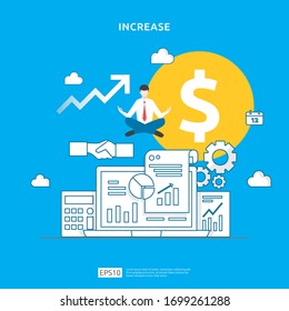 business management concept with sitting and meditating. stress relief, problem solving mindfulness thinking. Businessman doing yoga concept of meditation. flat vector illustration.