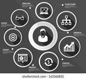 Business management concept,Black version,vector