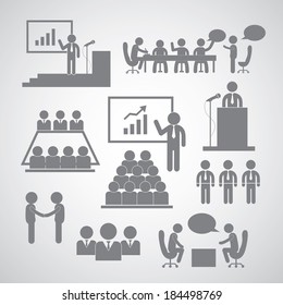 Business Management And Conference Icon Set 