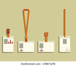 Business management consulting Lanyard, name tag holder and badge templates. Chess Smart solutions design with company logo. Best for management consulting, finance, law companies. Vector illustration
