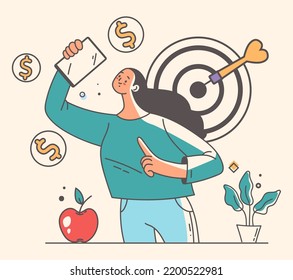 Business management corporate office workers employee abstract concept. Corporate company success achievement vector graphic design illustration