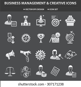 Business management and creative icon set,clean vector