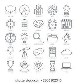 business management elements set icon symbol template for graphic and web design collection logo vector illustration