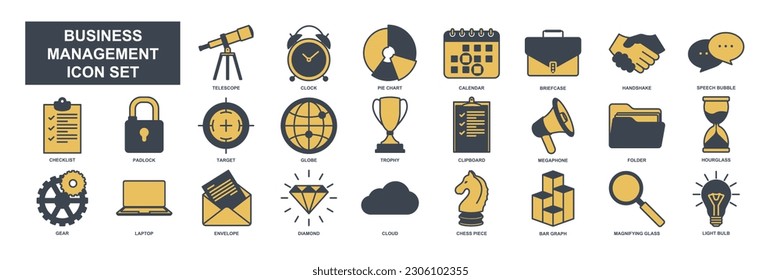 business management elements set icon symbol template for graphic and web design collection logo vector illustration