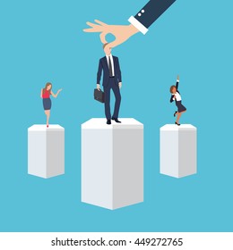 business management employee worker executive human resource put right man in the right place position select applicant during recruitment process