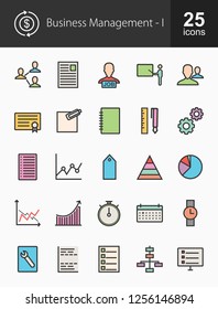 Business Management Filled Line Icons