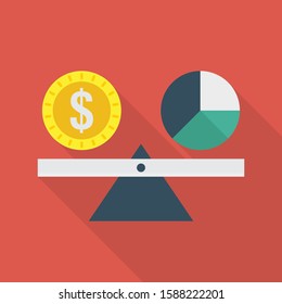 Business Management Flat icons for balance  & measure