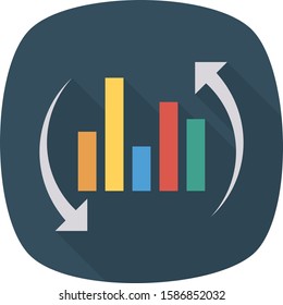Business Management Flat icons for chart & statistics 