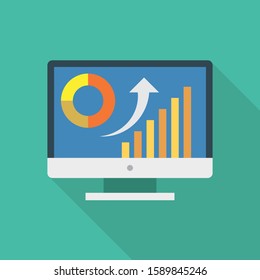 Business Management Flat icons for chart  & report 