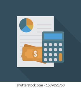 Business Management Flat icons for chart  & report 