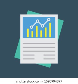 Business Management Flat icons for chart  & report 