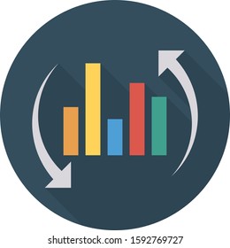 Business Management Flat icons for chart & statistics 