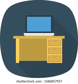 Business Management Flat icons for  computer &  desk